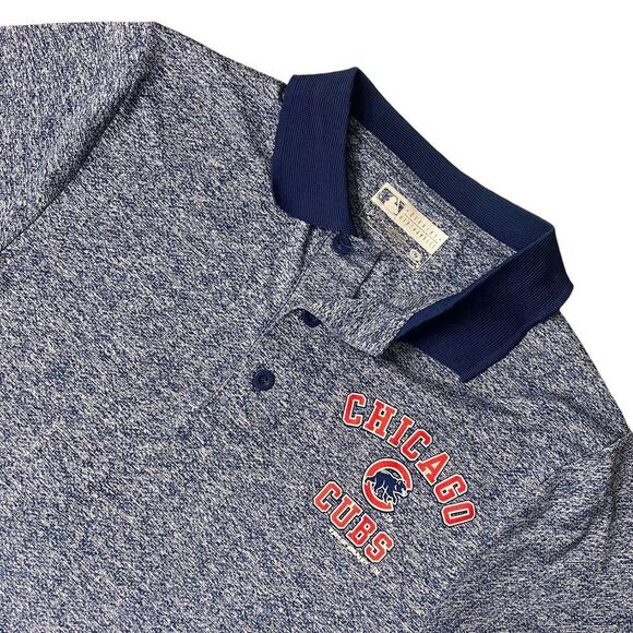 NWT MLB Chicago Cubs Heather Blue Polo‎ Small - Picture 1 of 8